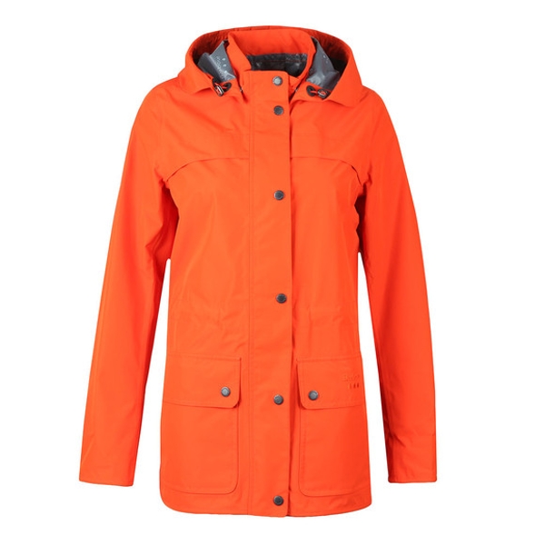 barbour orange rain jacket